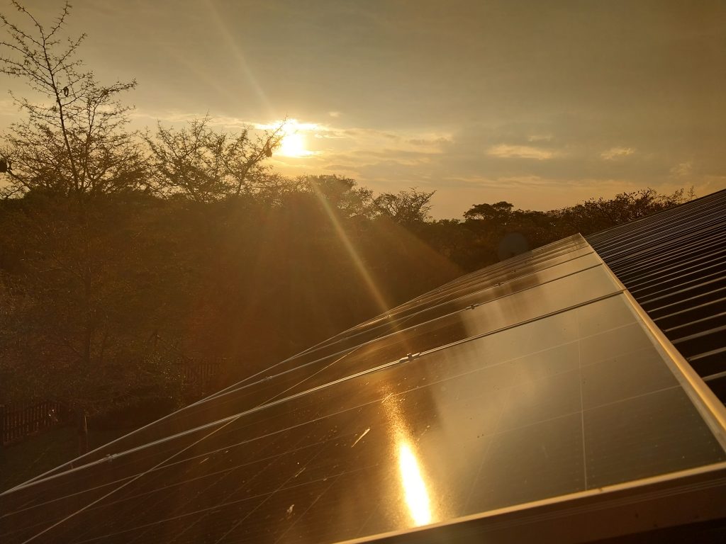 Sunrise over a new installation in the bushveld